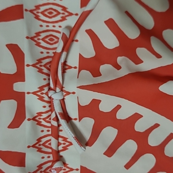 Unknown Brand women's One-Shoulder Orange & Tan Patterned Swimsuit Size Medium - Picture 3 of 5